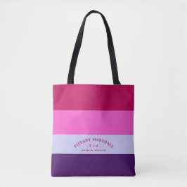 Personalisiertes Monogramm für trendy Streifen Tasche