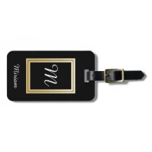 Personalisiertes Monogramm-Geschäfts-Goldschwarzes
