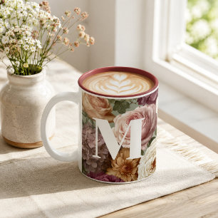 Personalisiertes Monogramm-Geschenk für Sie Zweifarbige Tasse