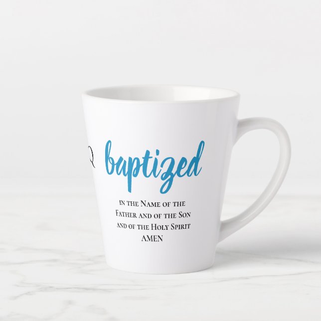 Personalisiertes Monogramm GETAUFT Milchtasse (Rechts)