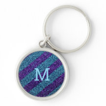 Personalisiertes Monogramm Glitter lila & blau