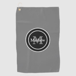 Personalisiertes Monogramm-graues Golf-Tuch Golfhandtuch