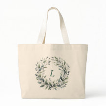 Personalisiertes Monogramm grünes Leaf Totbeutel