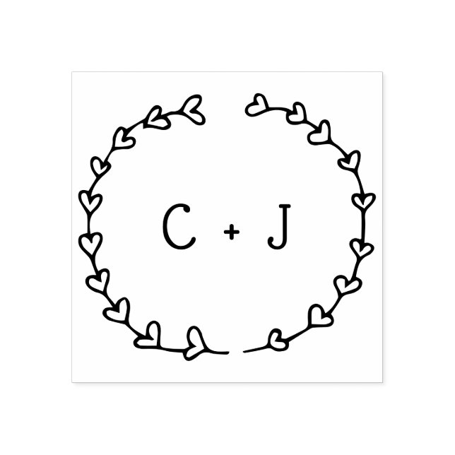 Personalisiertes Monogramm Gummistempel (Prägung)