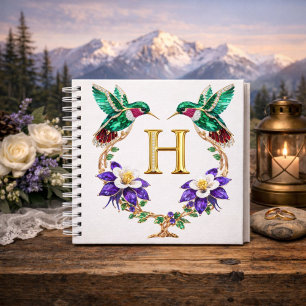 Personalisiertes Monogramm H Verzierte Kolibri-Ges Notizbuch