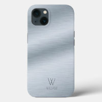 Personalisiertes Monogramm im gebürsteten Silber-L