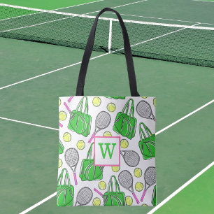 Personalisiertes Monogramm im vornehmen Tennis-Mus Tasche