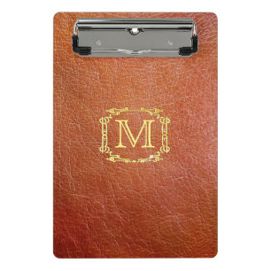 Personalisiertes Monogramm-Imitat-Leder Mini Klemmbrett