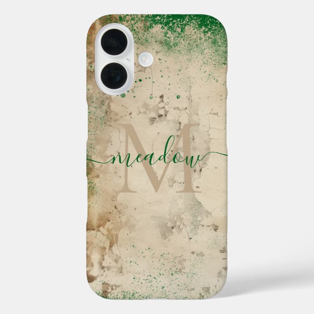 Personalisiertes Monogramm  iPhone 16 Hülle (Rückseite)