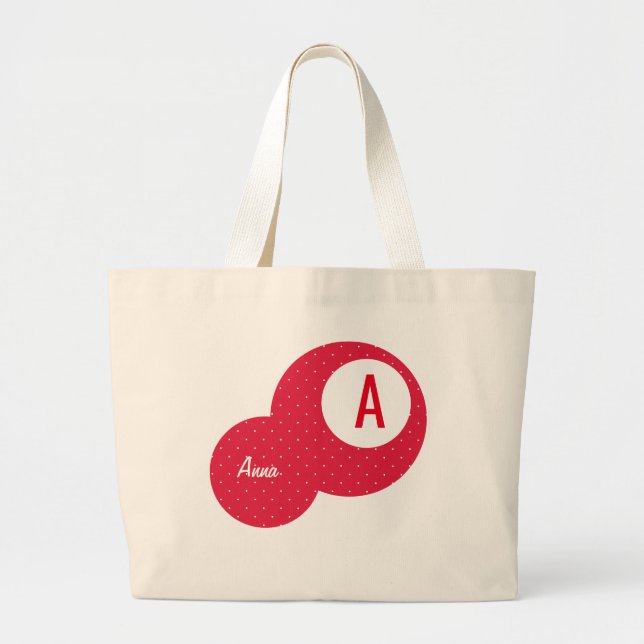 Personalisiertes Monogramm Jumbo Stoffbeutel (Vorne)