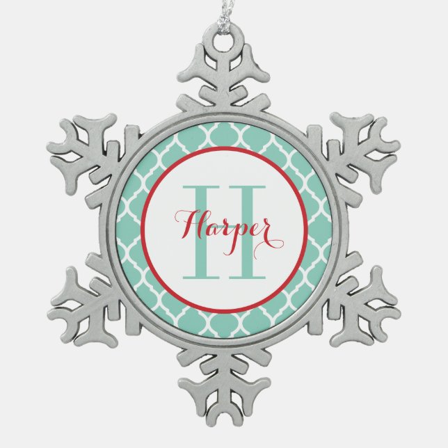 Personalisiertes Monogramm Keepake Ornament (Vorderseite)