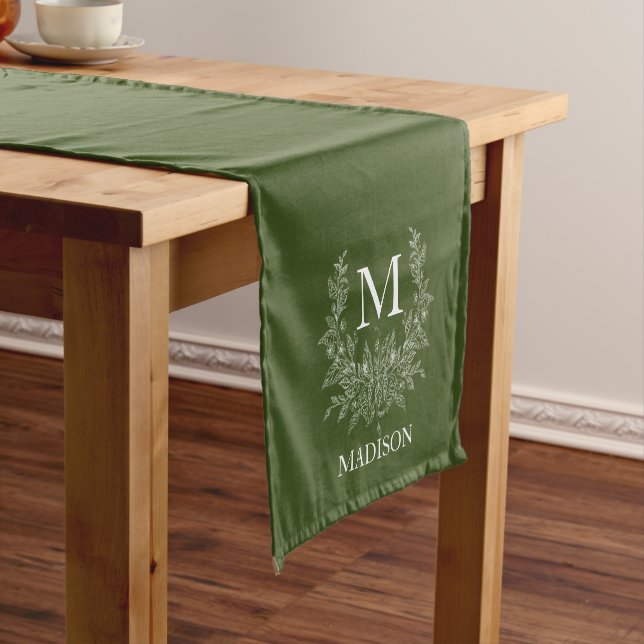 Personalisiertes Monogramm Kurzer Tischläufer (Beispiel)