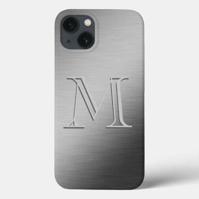 Personalisiertes Monogramm Metalloptik Case-Mate iPhone Hülle (Rückseite)