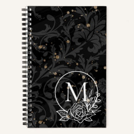 Personalisiertes Monogramm mit elegantem Hintergru Notizbuch