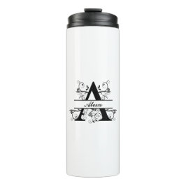 Personalisiertes Monogramm mit Name (A) Thermosbecher