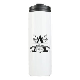 Personalisiertes Monogramm mit Name (A) Thermosbecher