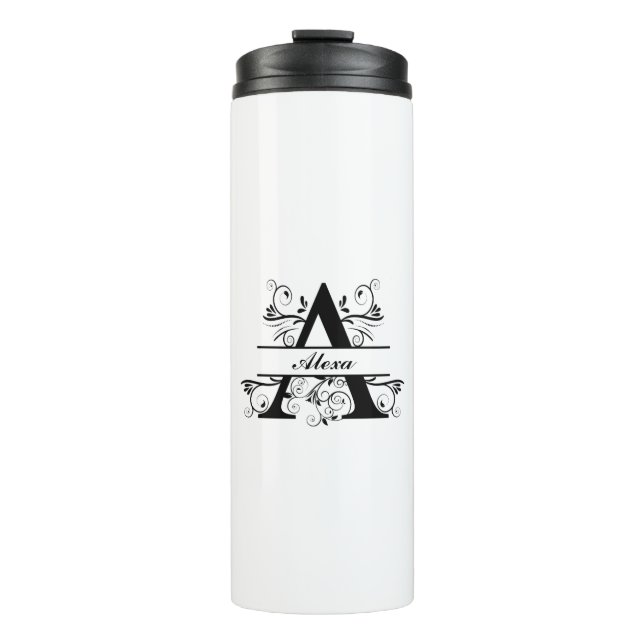 Personalisiertes Monogramm mit Name (A) Thermosbecher (Vorderseite)