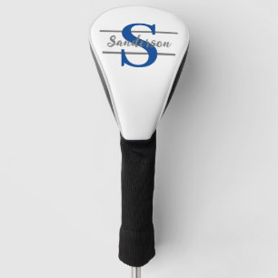 Personalisiertes Monogramm mit Name Blue Grey Men Golf Headcover