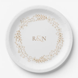Personalisiertes Monogramm-Modegebiet Pappteller