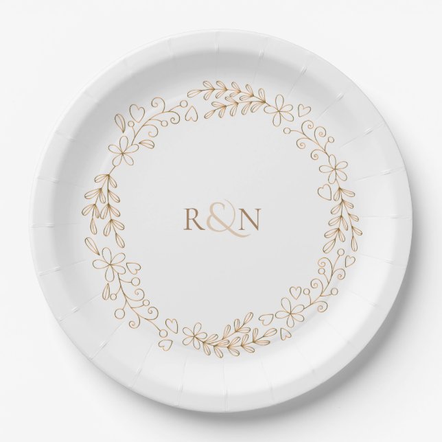 Personalisiertes Monogramm-Modegebiet Pappteller (Vorderseite)