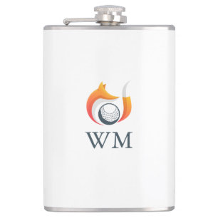 Personalisiertes Monogramm Modern Fuchs und Golfba Flachmann