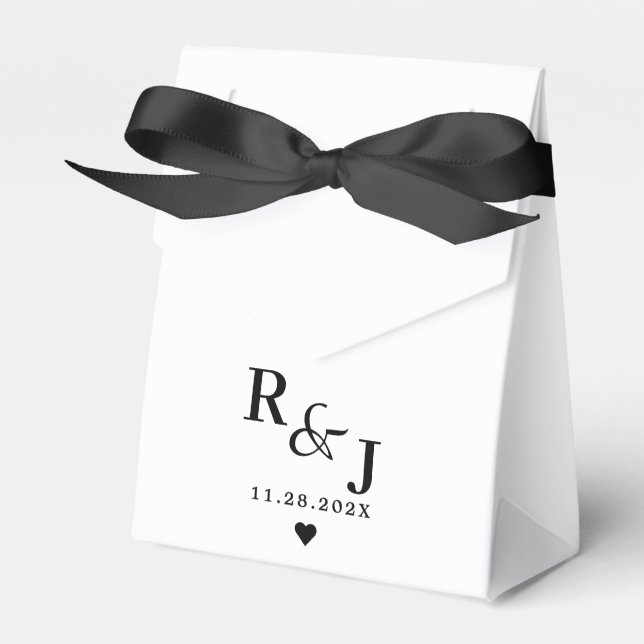 Personalisiertes Monogramm Moderne Hochzeit Geschenkschachtel (Vorderseite)