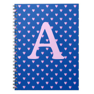 Personalisiertes Monogramm Modernes Herzmuster Notizblock