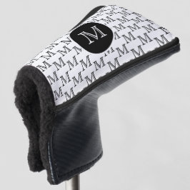 Personalisiertes Monogramm-Muster weiß und schwarz Golf Headcover