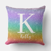 Personalisiertes Monogramm Name Faux Glitter Farbi