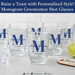 Personalisiertes Monogramm & Name für Brautjungfer Schnapsglas