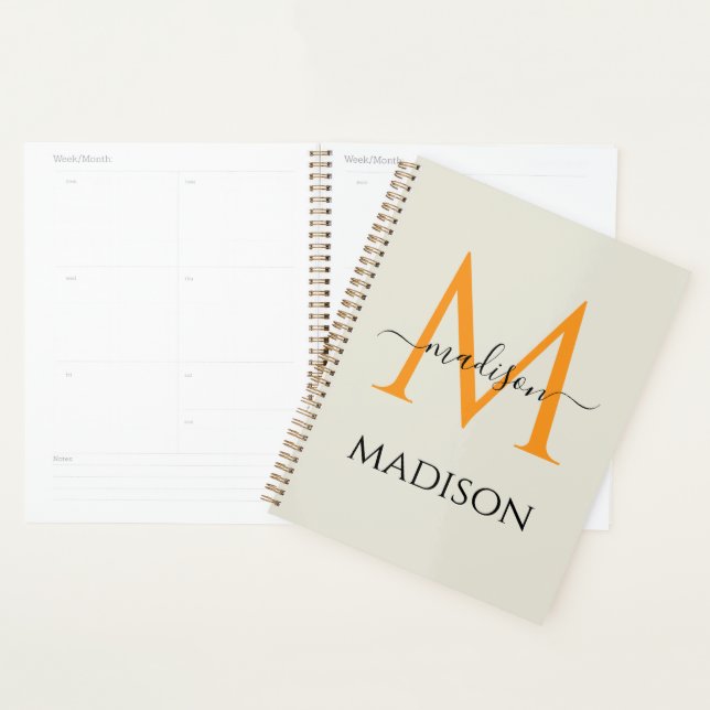 Personalisiertes Monogramm & Name  Planer (Anzeige)