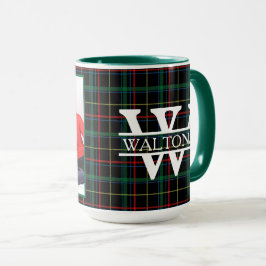 Personalisiertes Monogramm, Name und Foto Kariert Tasse