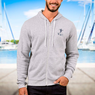Personalisiertes Monogramm-Nautik-Seepferdchen Hoodie