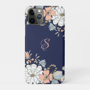 Personalisiertes Monogramm Navy Blink Pink Blue Fl Case-Mate iPhone Hülle