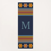 Personalisiertes Monogramm Navy Blue Retro