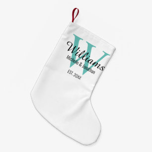 Personalisiertes Monogramm neu Aquamarin grün Kleiner Weihnachtsstrumpf