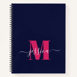 Personalisiertes Monogramm-Notebook mit Navy und H Notizbuch