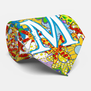 Personalisiertes Monogramm oder Blumenmuster Krawatte