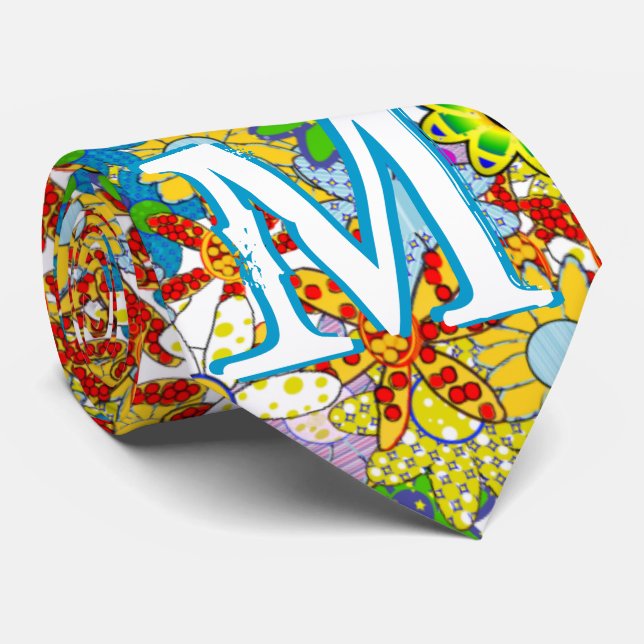 Personalisiertes Monogramm oder Blumenmuster Krawatte (Gerollt)