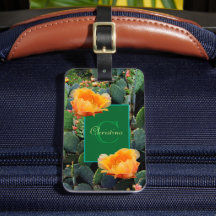 Personalisiertes Monogramm Orange Prickly Pear Cac