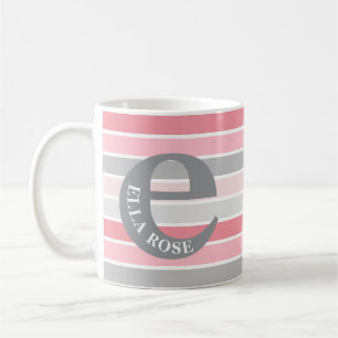 Personalisiertes Monogramm "Pink-Farbtöne" gestric Kaffeetasse