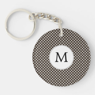Personalisiertes Monogramm-Polka-Punkt-Muster in Schlüsselanhänger