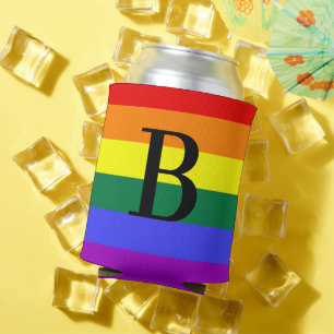 Personalisiertes Monogramm Regenbogen LGBT Stolz G Dosenkühler
