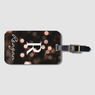 Personalisiertes Monogramm Rosa Braunbraun Gepäckanhänger