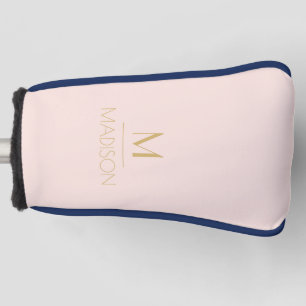 Personalisiertes Monogramm, rosa und goldfarben Golf Headcover