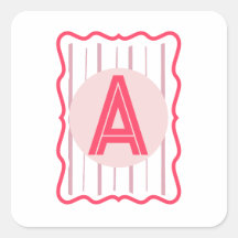 Personalisiertes Monogramm Rosa Wellenrand