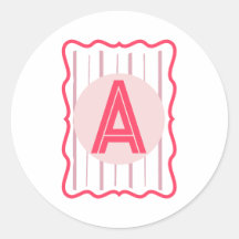 Personalisiertes Monogramm Rosa Wellenrand