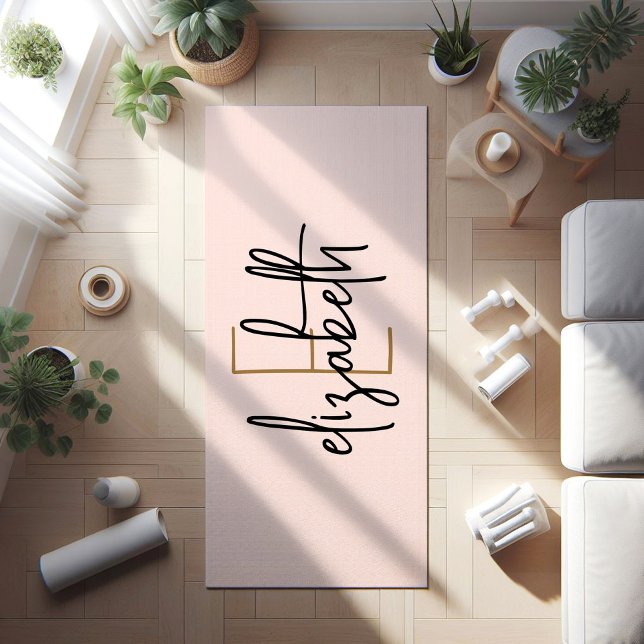 Personalisiertes Monogramm Rosa Yogamatte (Von Creator hochgeladen)