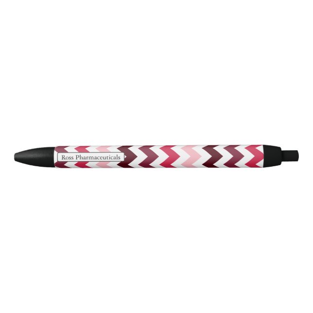 Personalisiertes Monogramm Rosa Zickzack ZigZag Mu Kugelschreiber (Vorderseite)