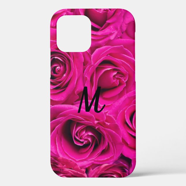 Personalisiertes Monogramm Rose Case-Mate iPhone Case-Mate iPhone Hülle (Rückseite)